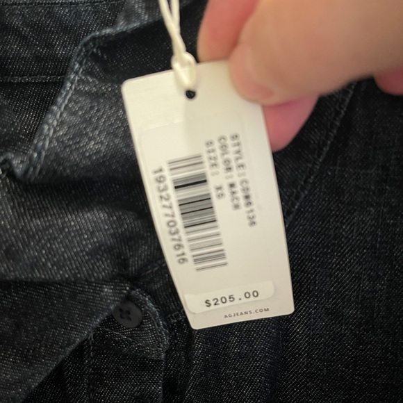 NWT AG Long denim button down shirt - Picture 3 of 4
